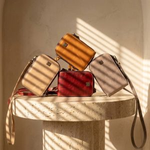 Double Zip Cellphone Pouch - Caramel